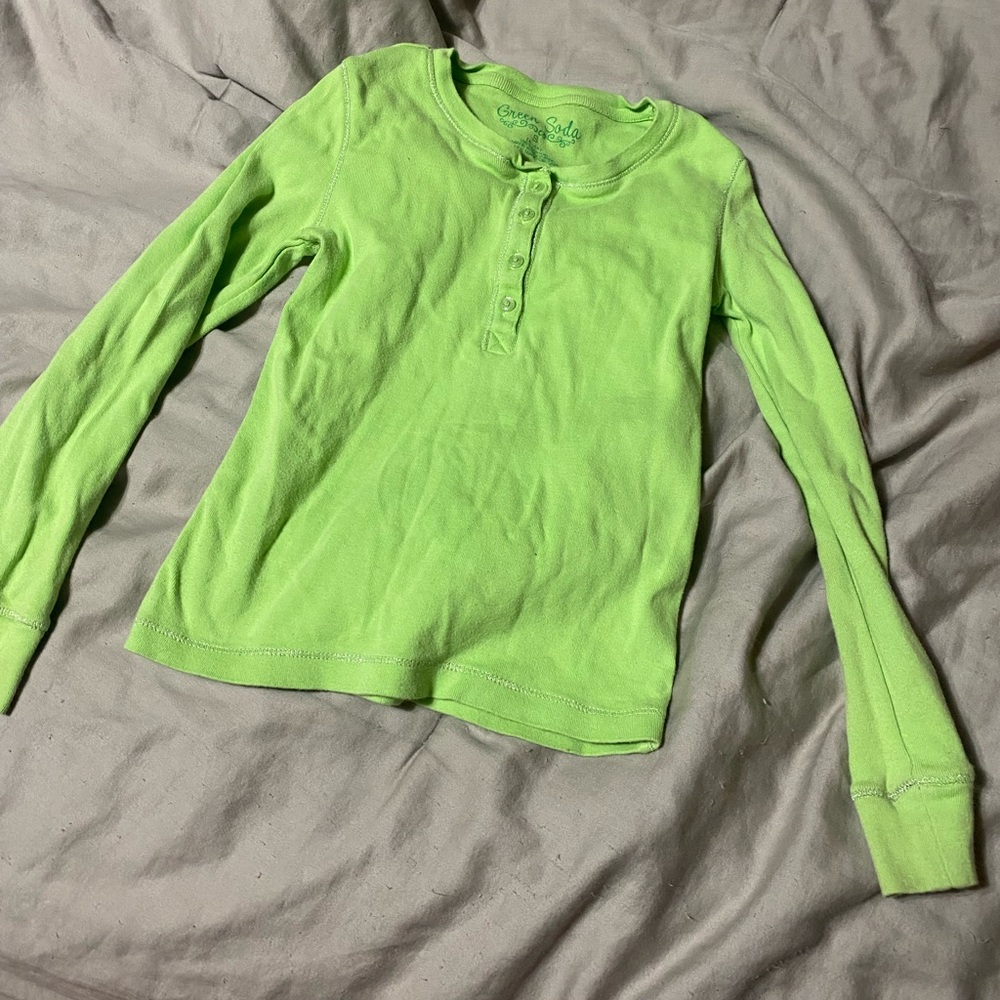 Bright‎ Green Long Sleeve Kids Tee